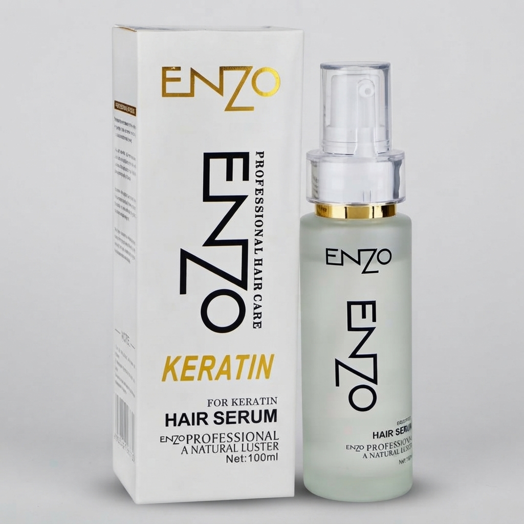 Enzo Keratin Hair Serum – Hair Straightening And Smoothing Serum for Men And Women - 100ml thumbnail 2
