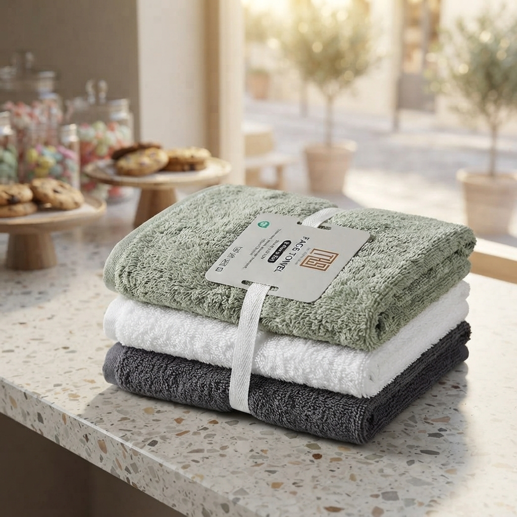 Premium 100% Cotton Face Towel 450 GSM Soft Absorbent Washcloth | 6 Pcs | Random Colour thumbnail 3