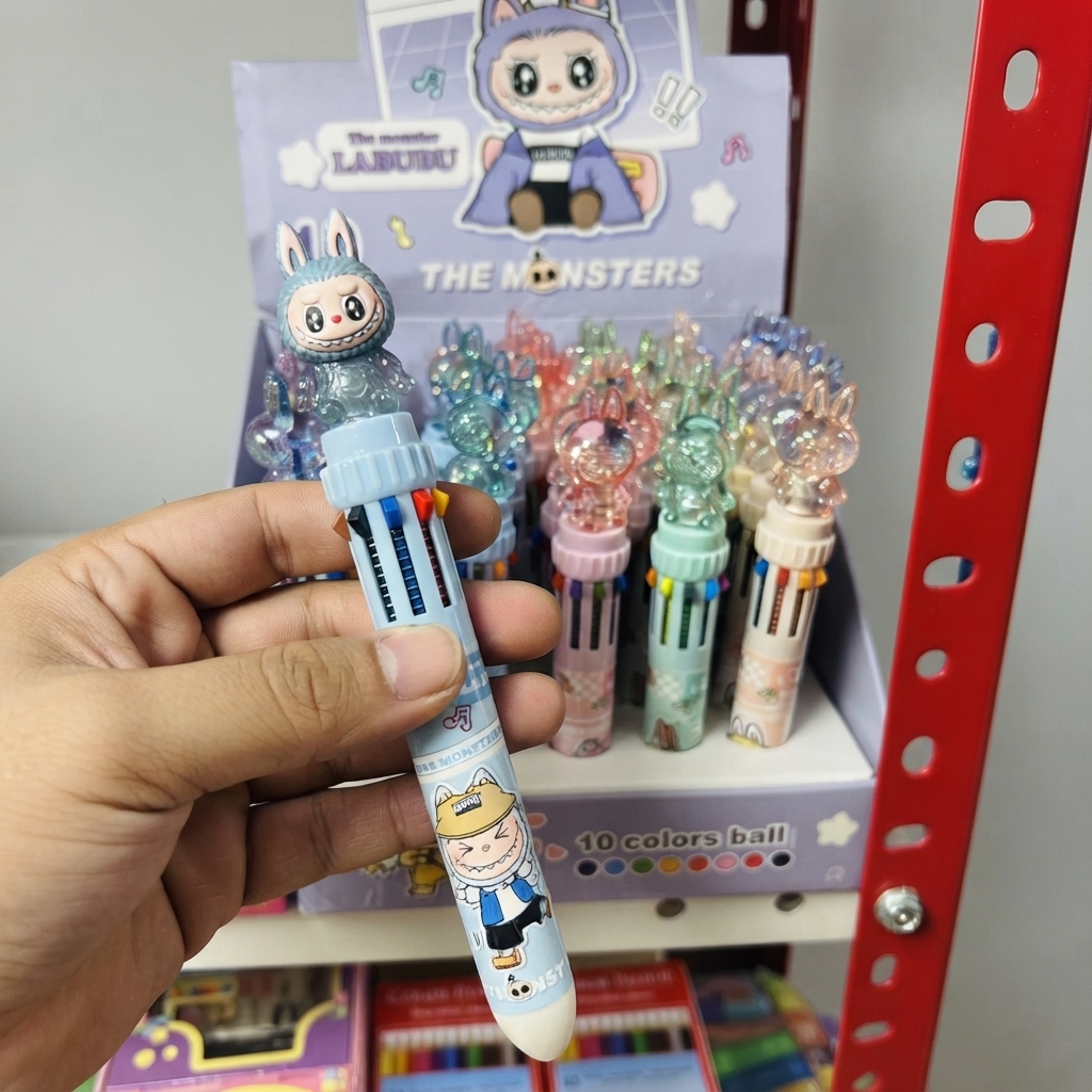 Labubu 10 Color Ballpoint Pen - Stationery Accessory Designed For Writing And Daily Office Routine (Random Color) thumbnail 2
