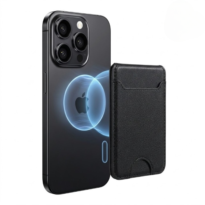 Mobile Magnetic Card Holder Wallet with Box – Slim 3 Card Slots, Transparent ID Slot, Lightweight Phone Wallet thumbnail 3
