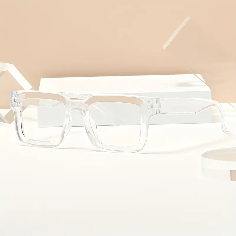 Trendy Transparent Frame Bold Fashion Glasses for Men & Women – Stylish Clear Lens Eyewear for Daily Wear thumbnail 2