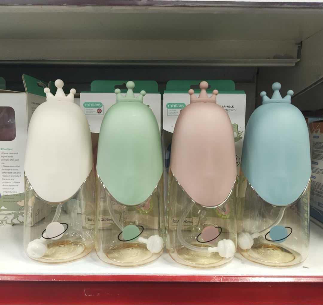 300ml PPSU Baby Feeding Bottle with Weighted Straw | Wide Neck Anti-Choke Infant Feeder | BPA Free, Safe & Durable Premium Quality Crown Top Feeder for Babies | Random Color view 3