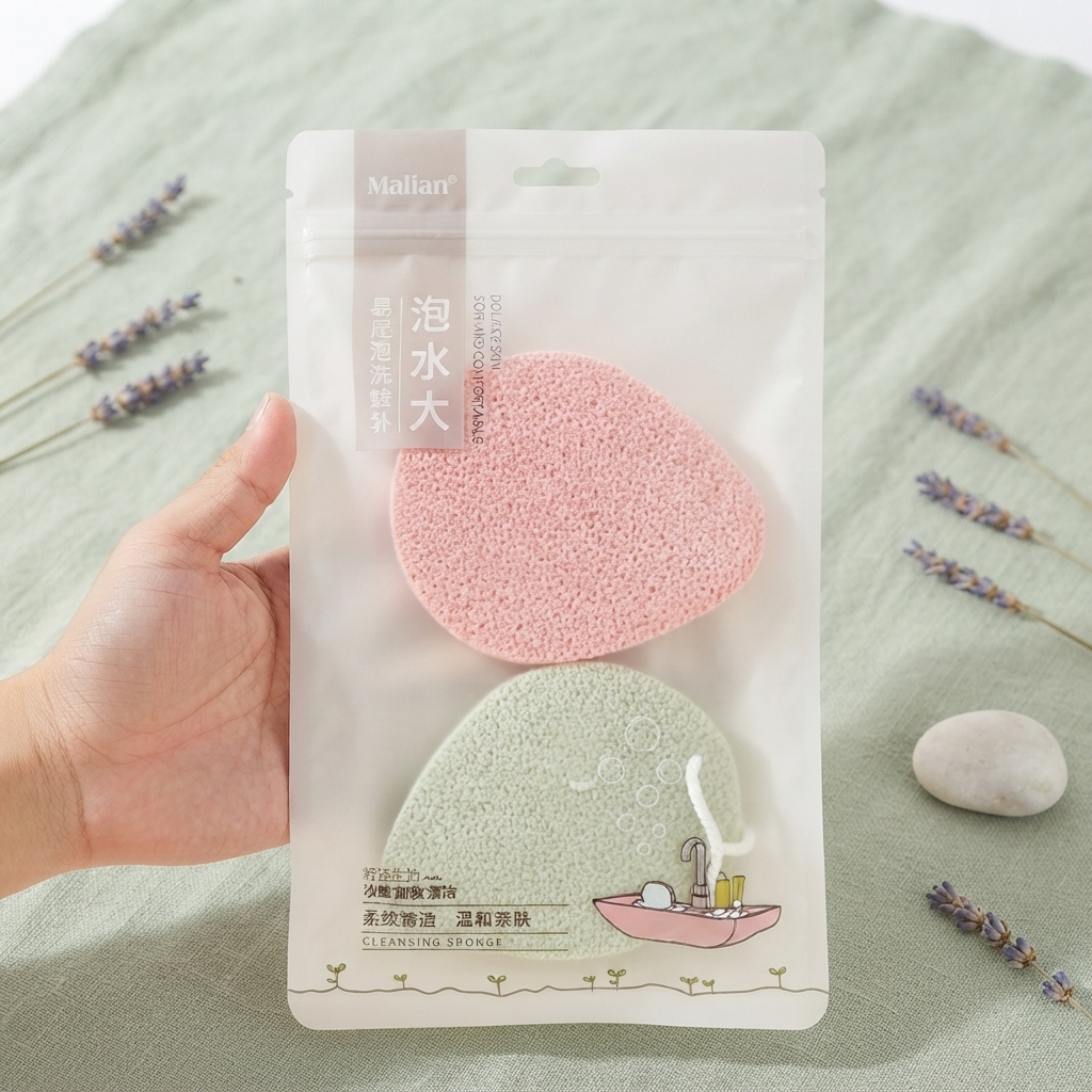Malian Cleansing Sponge Set - Fashion Accessory Designed For Styling And Daily Wear Routine (Random Color) thumbnail 2