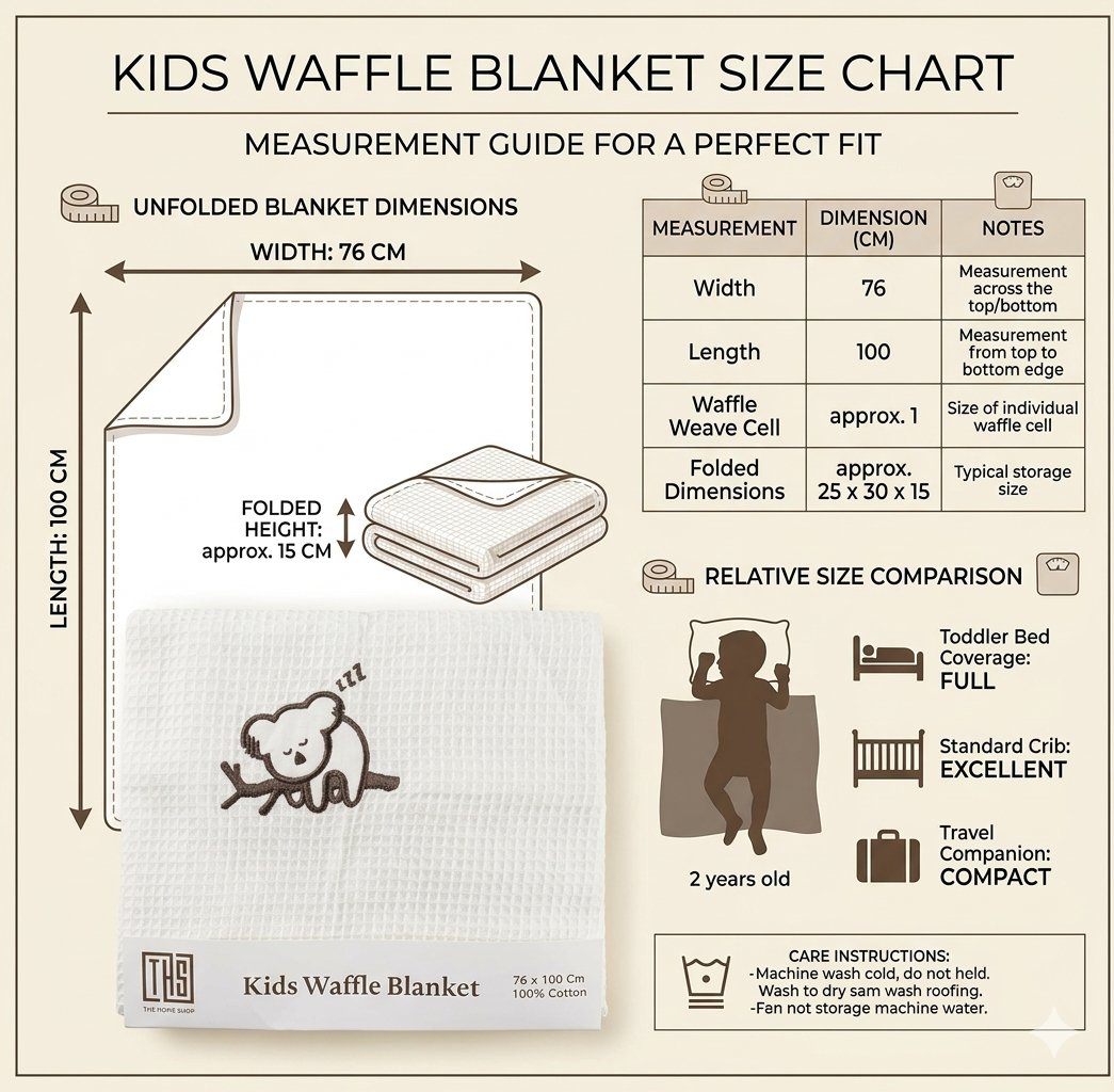 Kids Waffle Blanket – Soft, Warm & Cozy Baby Blanket for Comfortable Sleeping and Everyday Use thumbnail 2