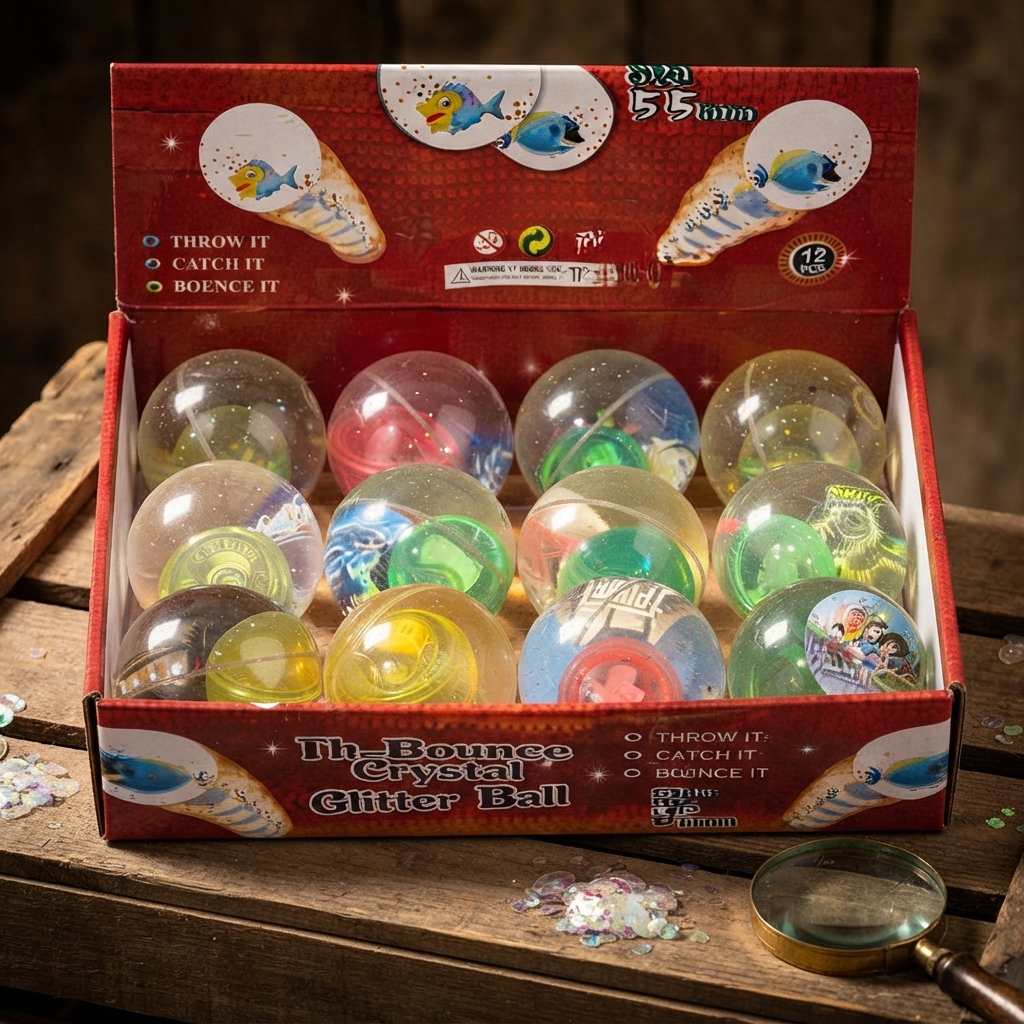 High Bounce Crystal Glitter Ball - Toy Accessory Designed For Entertainment And Daily Play Routine (Random Design)