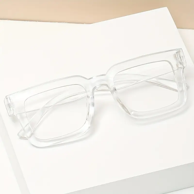 Trendy Transparent Frame Bold Fashion Glasses for Men & Women – Stylish Clear Lens Eyewear for Daily Wear thumbnail 3