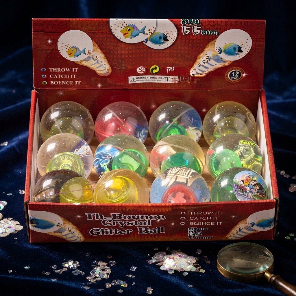 High Bounce Crystal Glitter Ball - Toy Accessory Designed For Entertainment And Daily Play Routine (Random Design) thumbnail 2