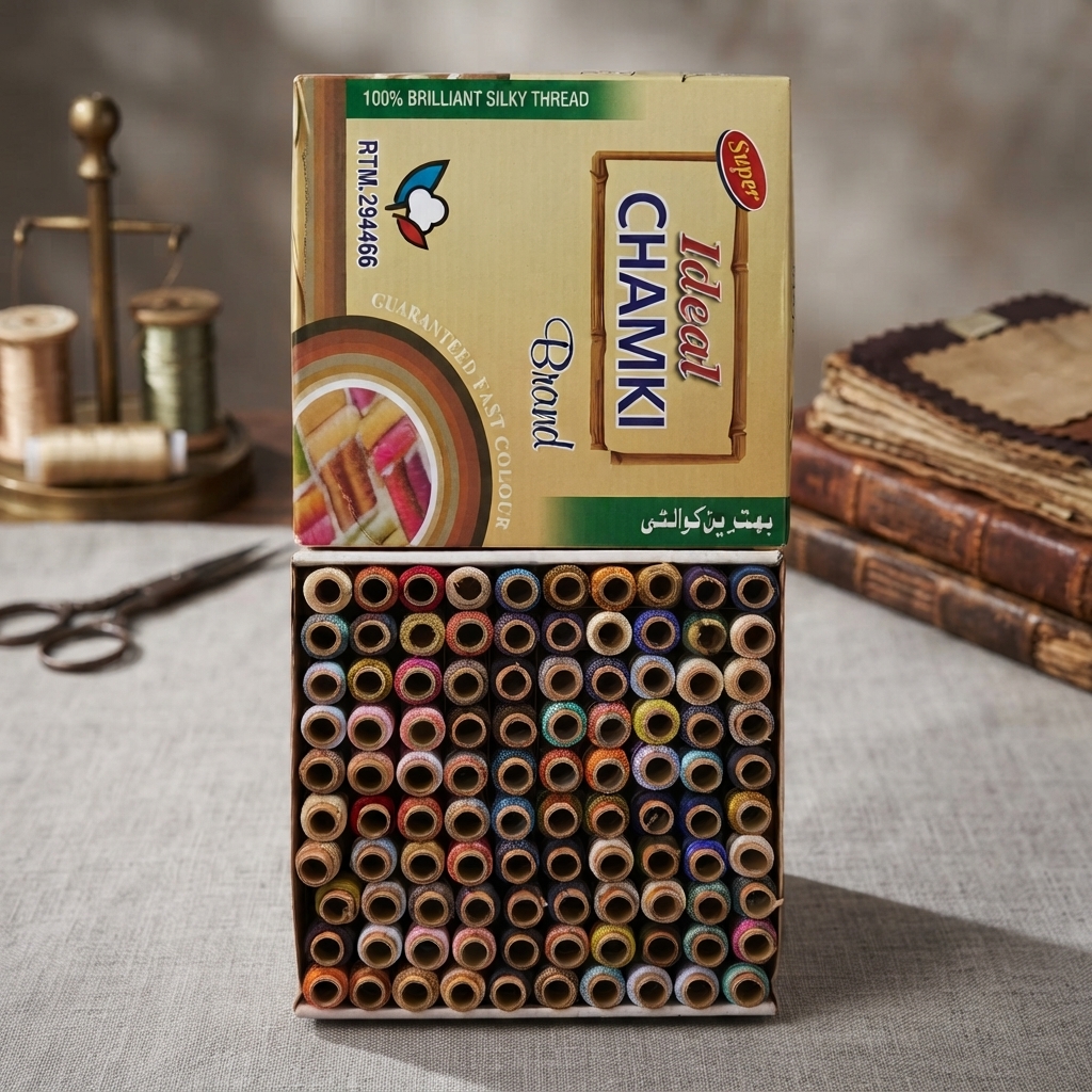 Ideal Chamki Brand Silky Sewing Thread 100 piece | Multi Color thumbnail 3