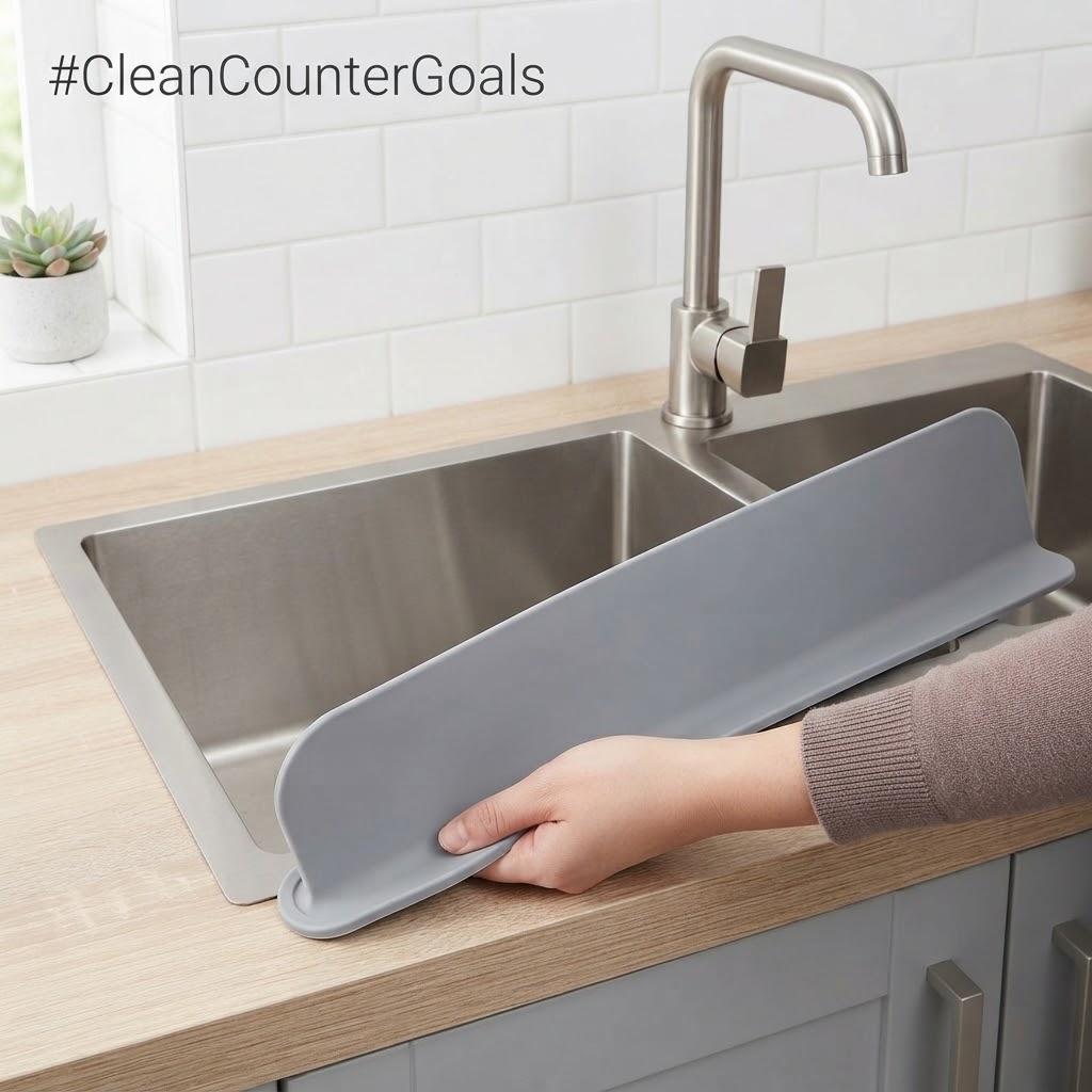 Silicone Kitchen Sink Water Splash Guard thumbnail 2