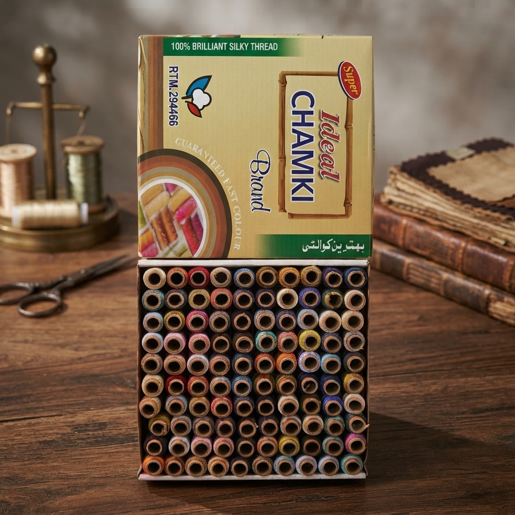 Ideal Chamki Brand Silky Sewing Thread 100 piece | Multi Color