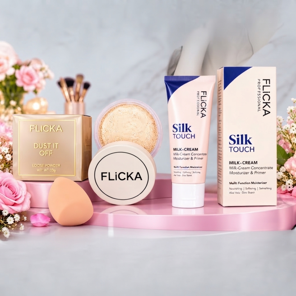 3 In 1 Flicka Glowy Makeup Deal - Personal Care Accessory Designed For Styling And Daily Routine - Ivory