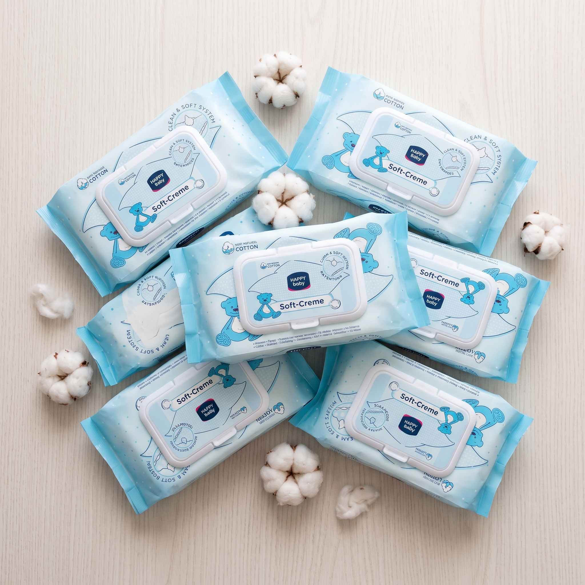 Soft-Creme Baby Wipes | 100% Cotton | Alcohol Free | Best Quality with light Fragrance thumbnail 2