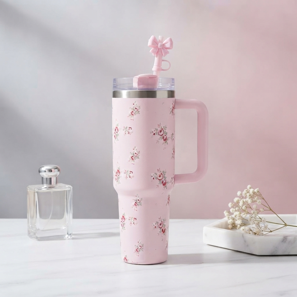 Premium 40Oz Bow Tumbler High Quality Thermal Insulated Travel Mug