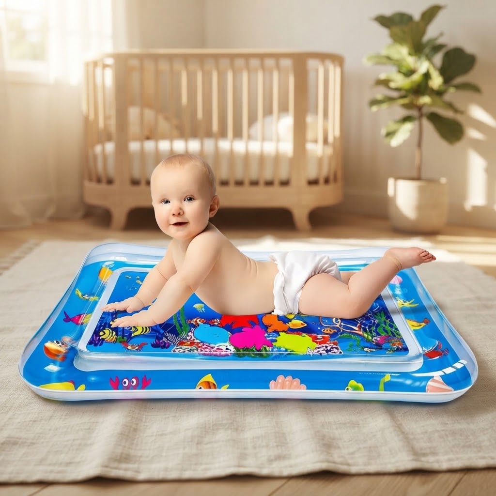 Inflatable Baby Play Mat Water Play Mat For Kids Leakproof Baby Tummy Time Pool Type Mat 69x50x8cm