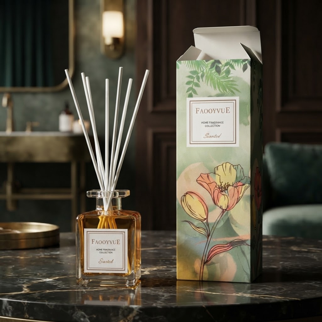 Faooyvue Home Fragrance Scented Reed Diffuser With Fragrance Oil Glass Bottle And Reed Sticks For Pleasant Home Scent thumbnail 2