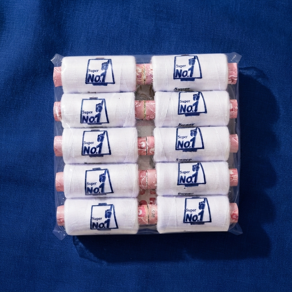 Super No.1 Sewing Thread Pack – High Quality Durable Sewing Thread 10 Spools Per Packet | White thumbnail 2