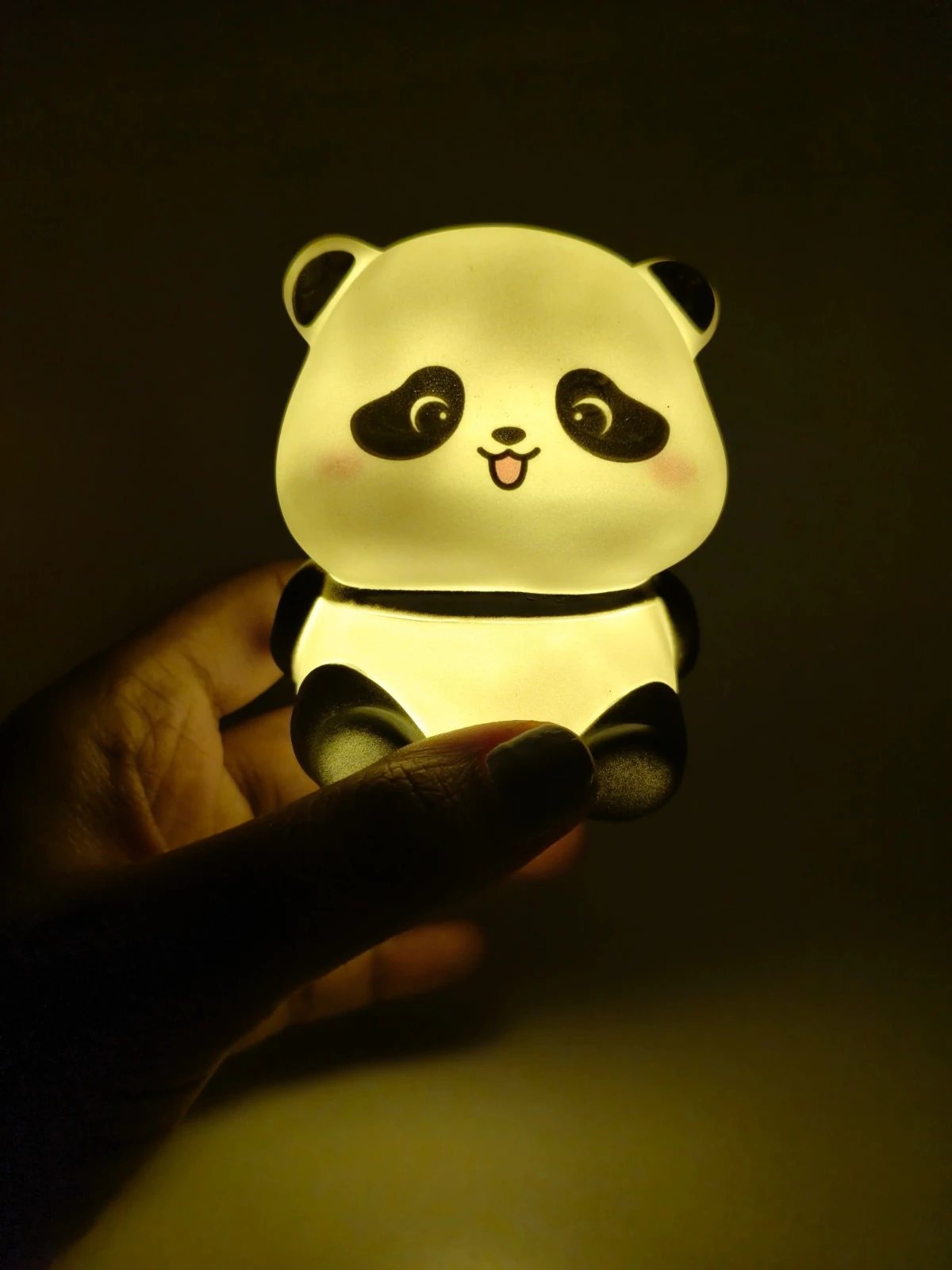 Cute Mini Panda LED Night Light Rechargeable Touch Lamp Adorable Portable Silicone Night Light For Kids Bedroom And Nursery Illumination thumbnail 3
