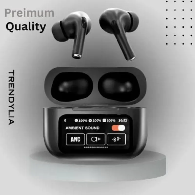 Premium Black Display AirPods – Stylish Wireless Earbuds with LED Display Case