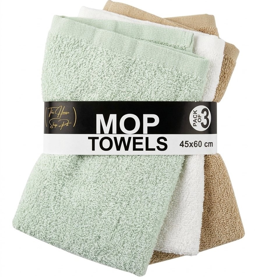 Cotton Mop Towels Absorbent Cleaning Cloths Soft Floor Mop Replacement Pads Multipurpose Household Cleaning Rags For Daily Use (Random Color) - Pack of 3 thumbnail 3