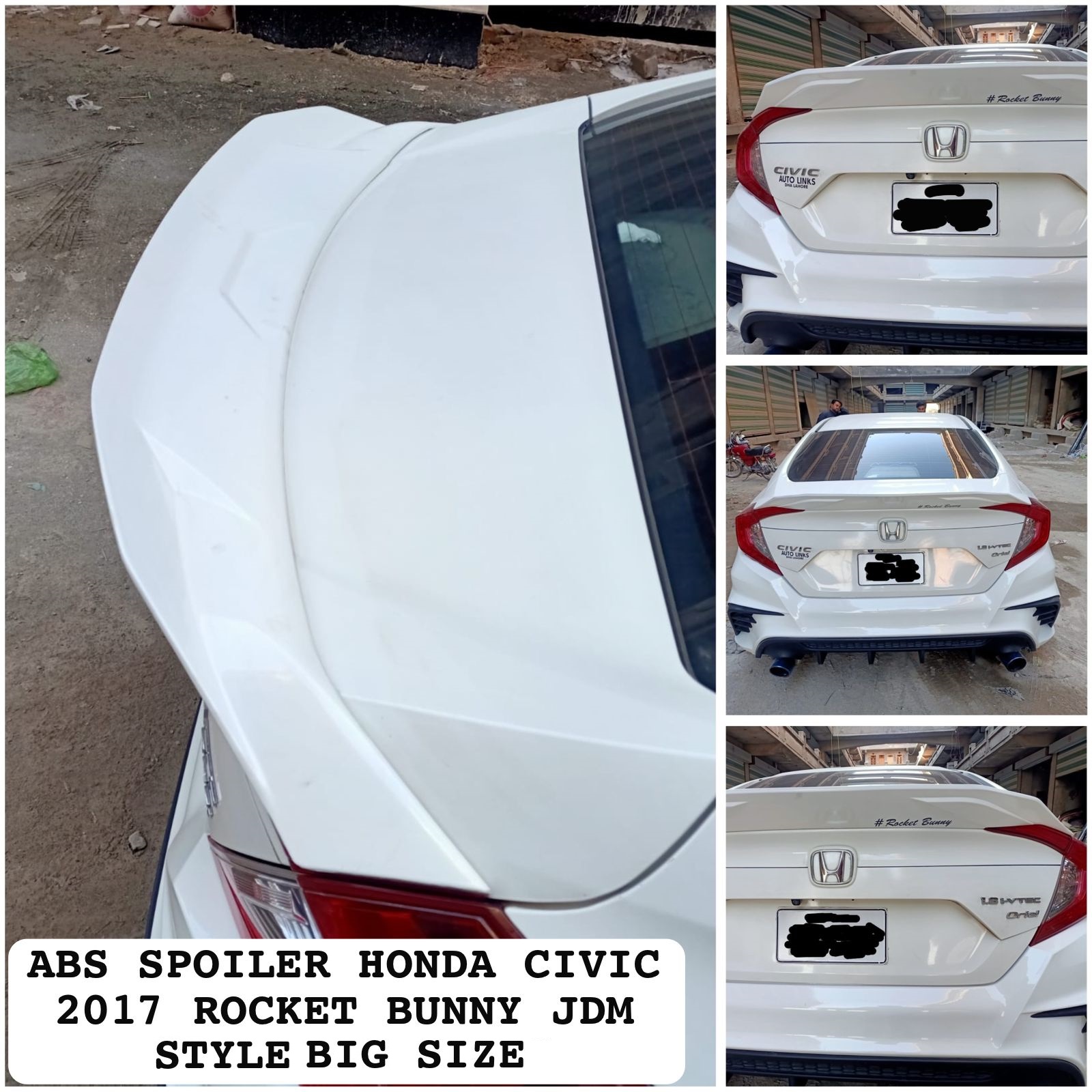 ABS Trunk Spoiler For Honda Civic 2017 Rocket Bunny JDM Style Rear Wing Accessories