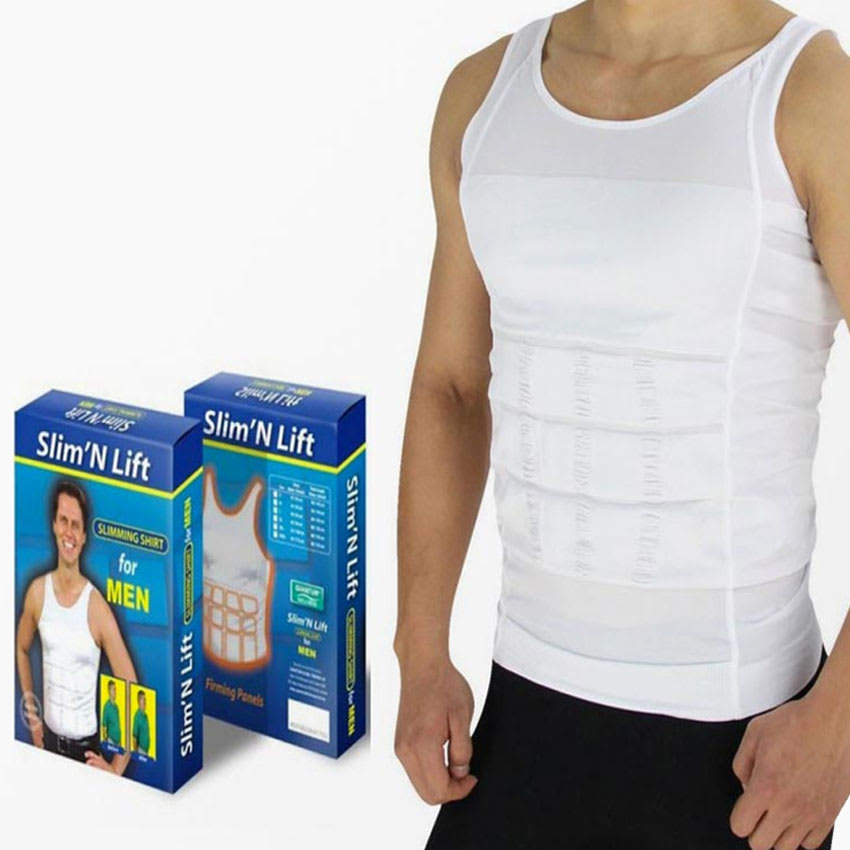 Slim N Fit Body Shaper Vest Compression Shirt Slimming Underwear Tummy Control Fitness Apparel For Men