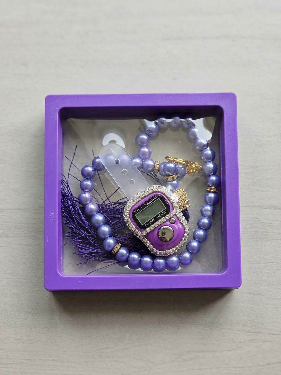 Elegant Digital Tasbih with Prayer Beads Set in Gift Box
