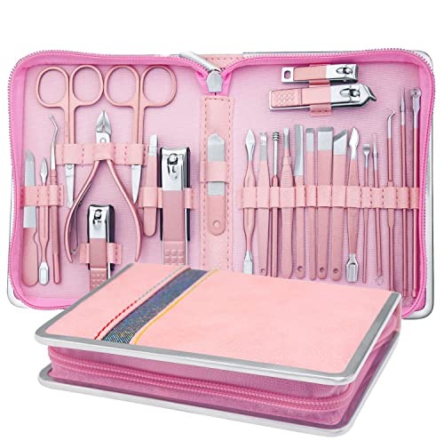 26 In 1 Professional Manicure Set Nail Clipper Kit Pedicure Grooming Tools Portable Travel Case thumbnail 3