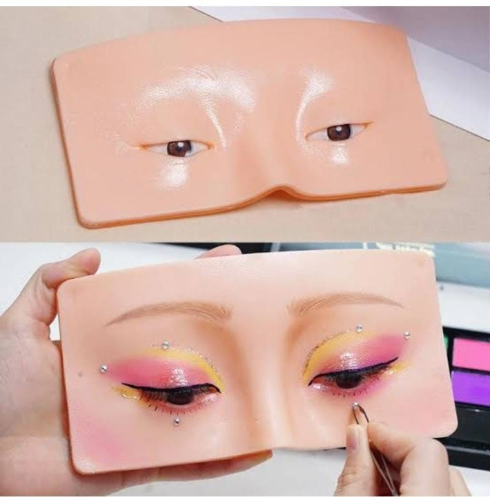Makeup Eye Practice Board Silicone Training Mannequin Reusable Flat Face Tool For Cosmetic Application Skills Training thumbnail 2