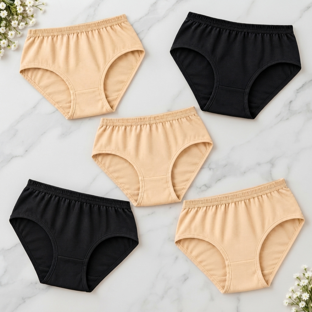 Everyday Soft Cotton Jersey Women's Panties Breathable Comfortable Ladies Underwear Innerwear - Pack of 5 thumbnail 3
