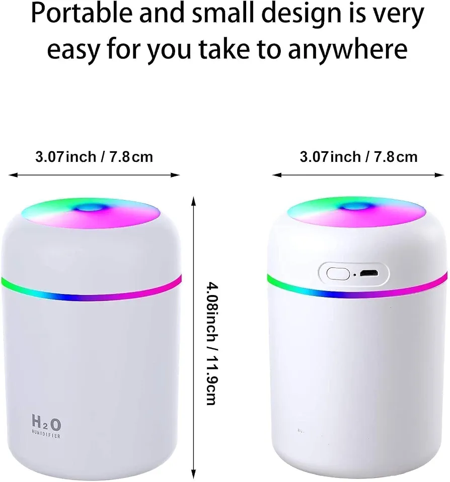 Premium Cool Mist Humidifier with 7-Color LED Light - Random Color