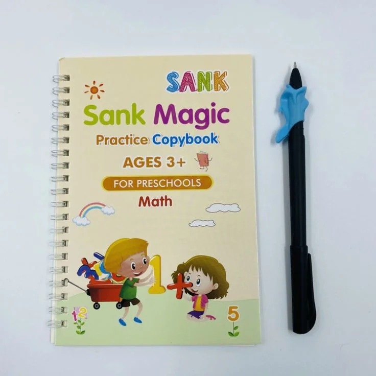 4 Pcs With 10 Refill Copybooks Pen Magic Copy Book Free Wiping Children's Kid Writing Sticker Practice Copybook For Calligraphy thumbnail 3