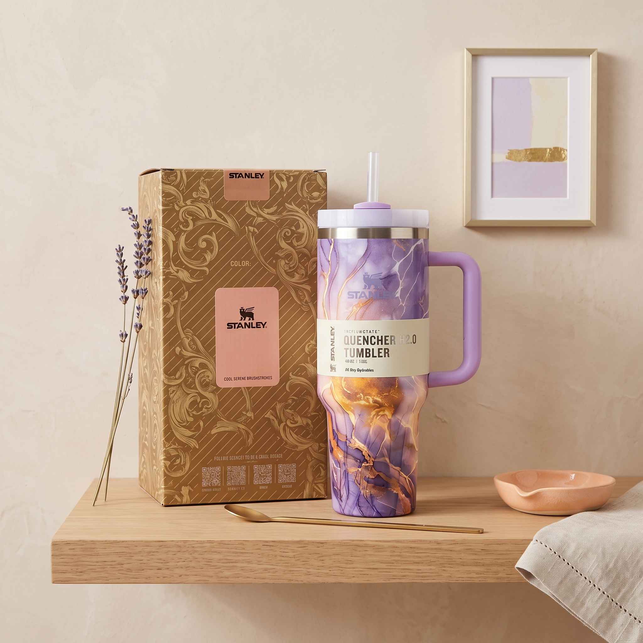 Stanley 40oz Peach Marble Premium Stainless Steel Tumbler -  (1200ml) thumbnail 3