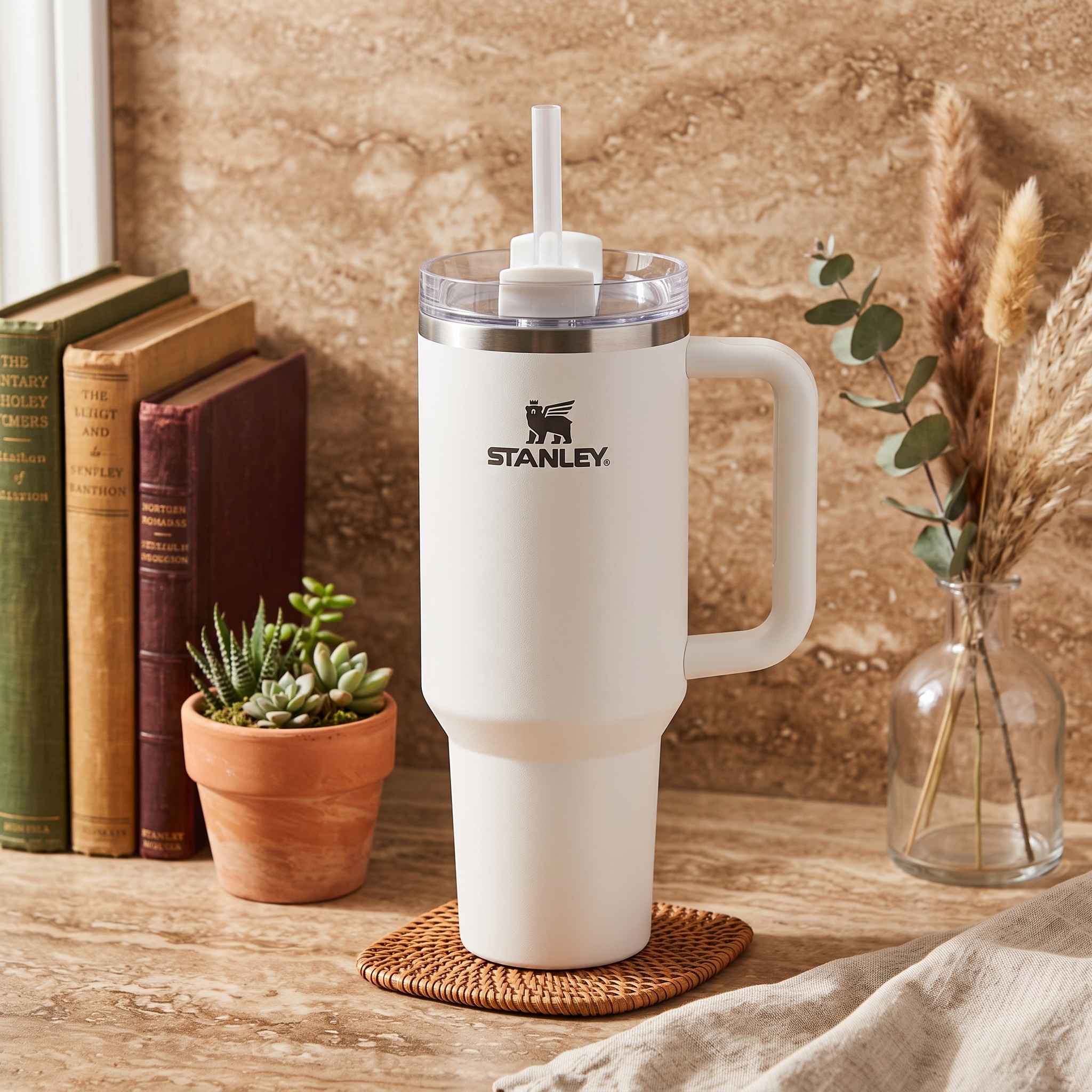 Stanley 40oz (1200ml) Premium Stainless Steel Tumbler - White thumbnail 2