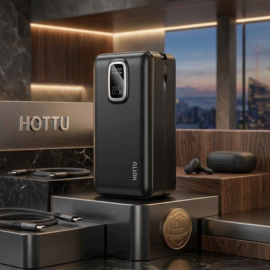 Hottu ht49 Power Stack 50000mAh 22.5w Fast Charging Bank with Built-in Cables view 2