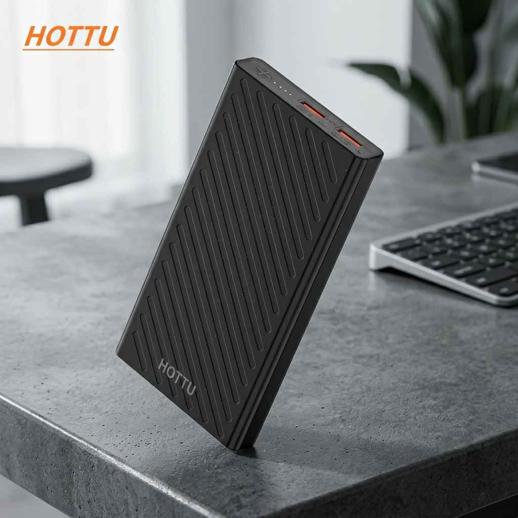 HOTTU HT50 Eco Volt 10000mAh Power Bank – 12W Fast Charging & Dual Input