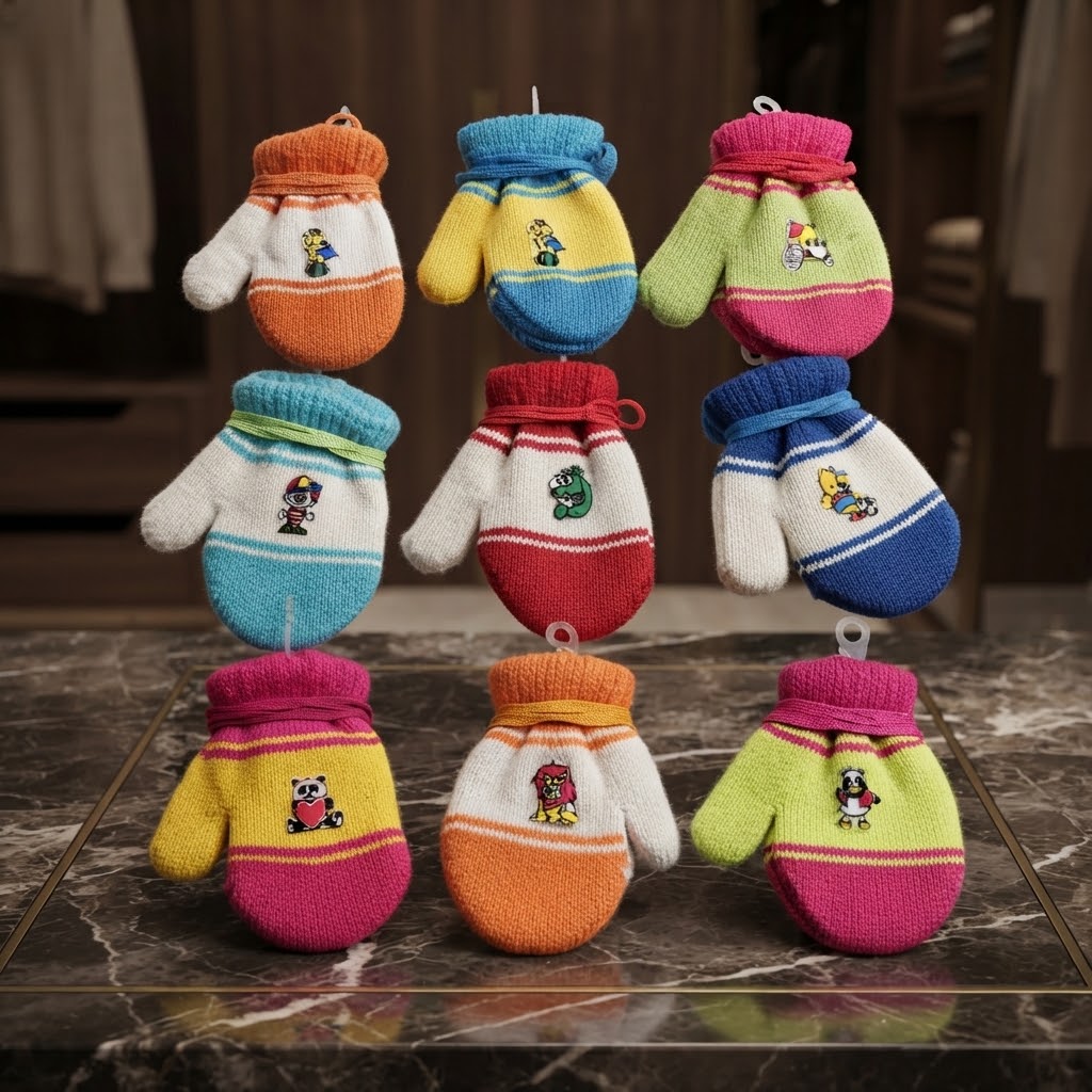 Zero Size Woolen Baby Mittens Newborn Warm Hand Cover Gloves (Random Colors) view 2