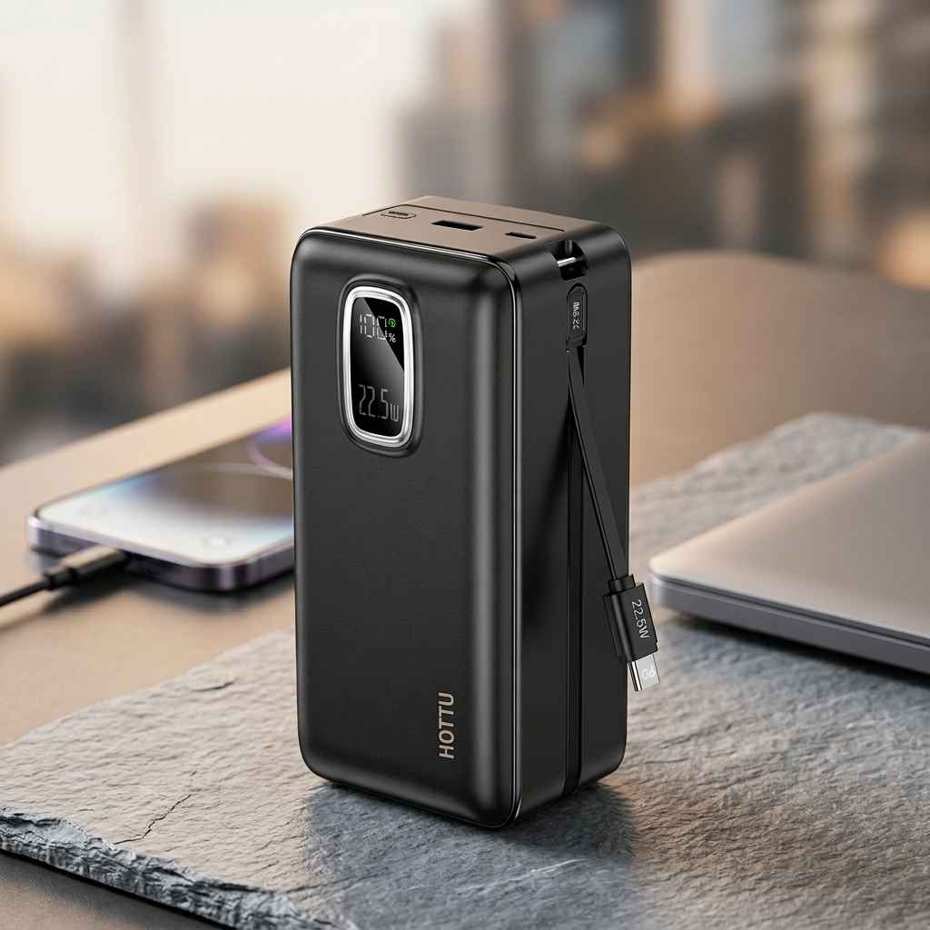 Hottu ht49 Power Stack 50000mAh 22.5w Fast Charging Bank with Built-in Cables view 3