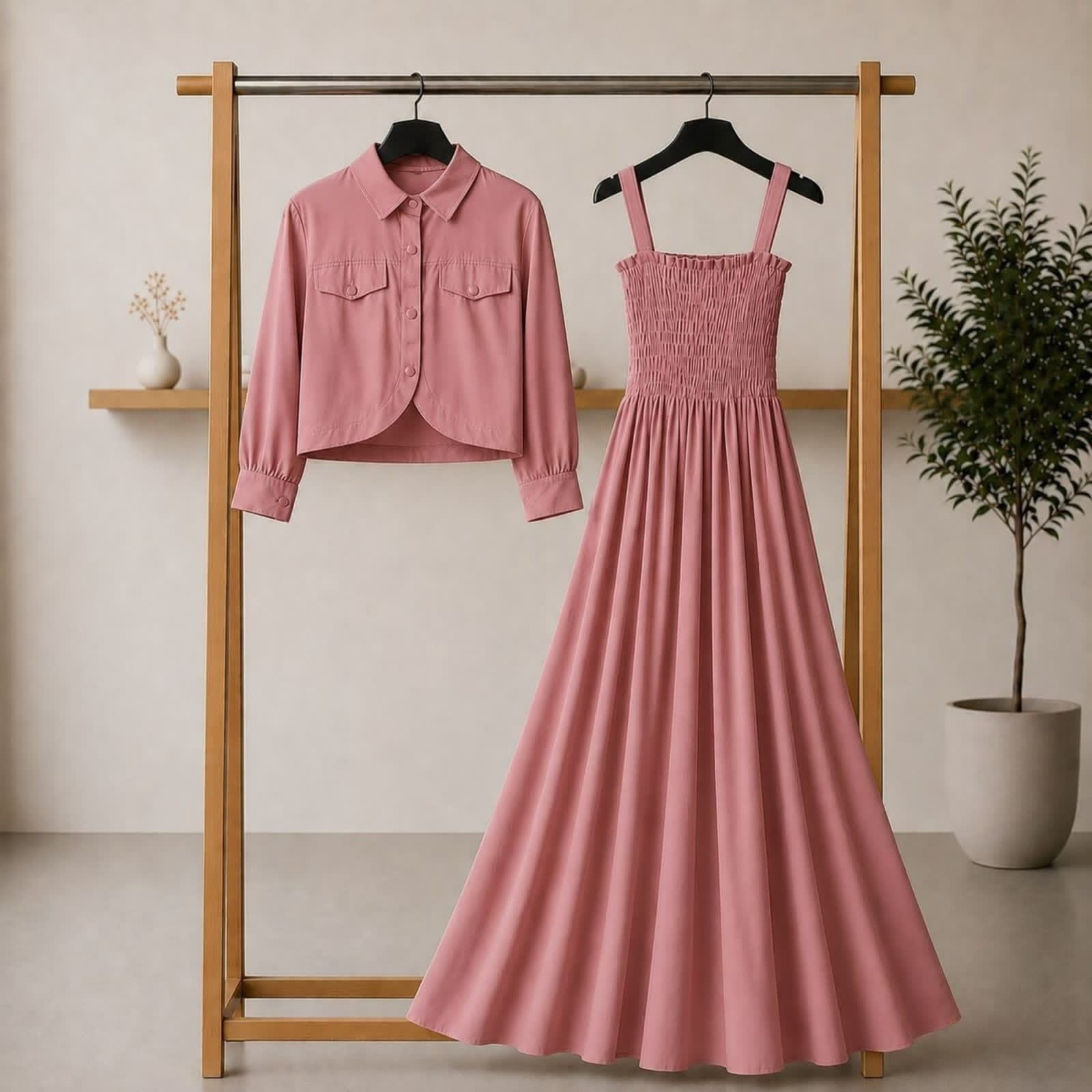 Elegant Co-ord Dress and Jacket Set - Buy Online in Pakistan at Zenbu Store (Image 9)