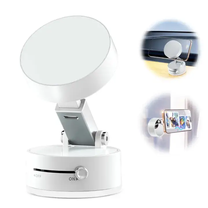 Magnetic Strong Magnetic Phone Holder Foldable Design 360° Adjustable Vacuum Mount for Car/Desk/Bathroom/Universal Use for home