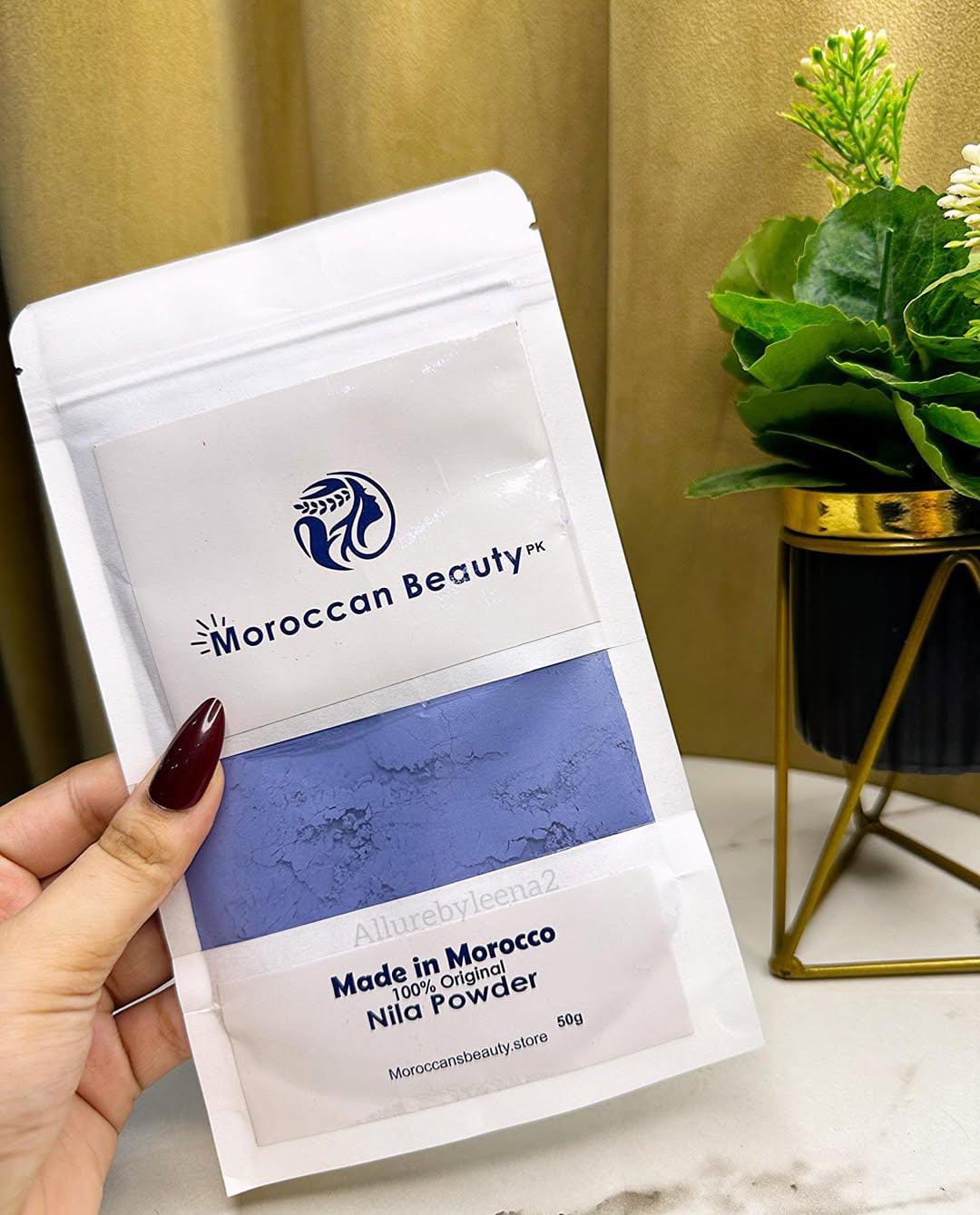 Moroccan Beauty Nila (Blue) – Brightening Skincare & Facial Mask Treatment Powder 50g