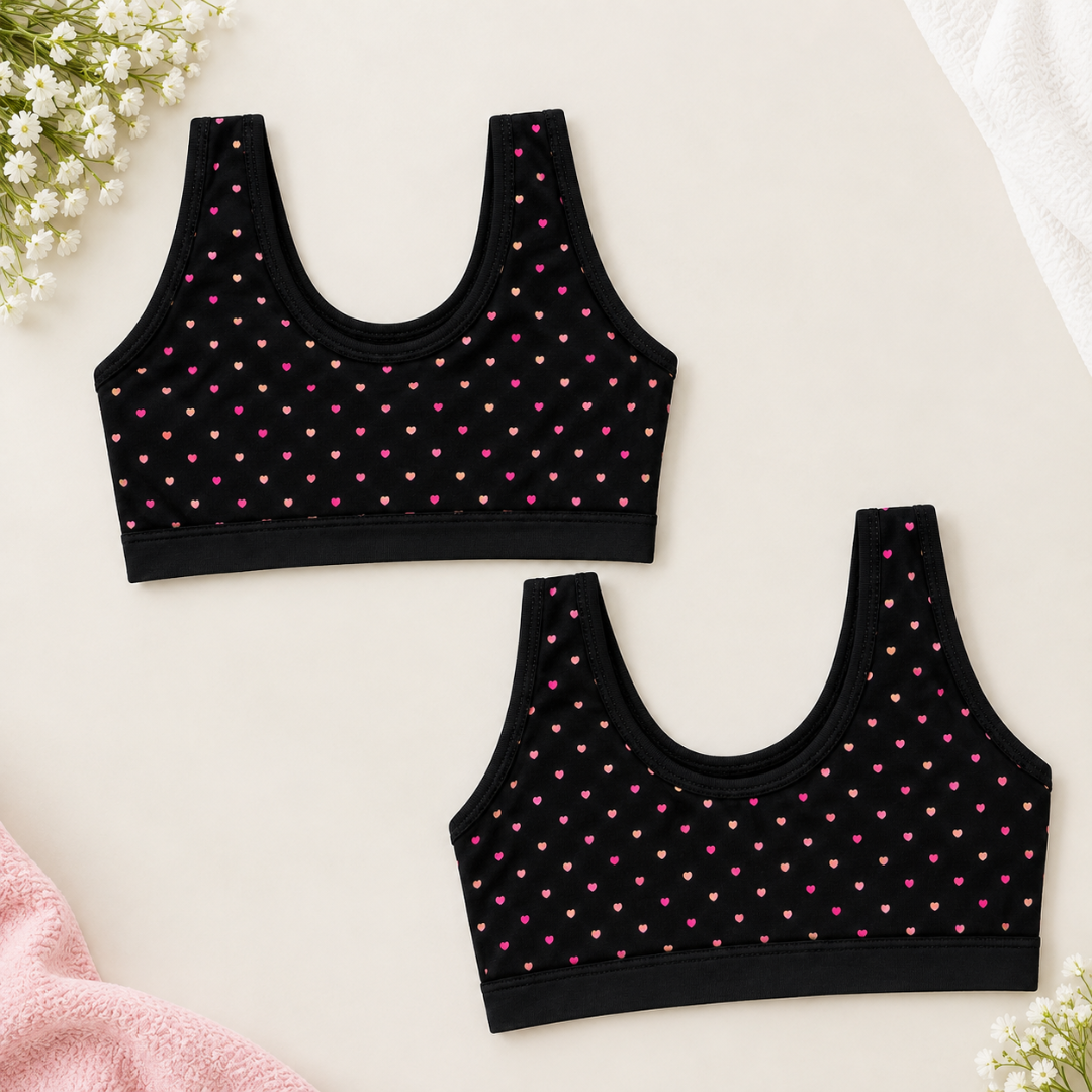 Pack of 4 Kids Comfort Printed Blouse Soft Cotton Stuff (2 Skin + 2 Black) Free Size for School Going Kids view 2