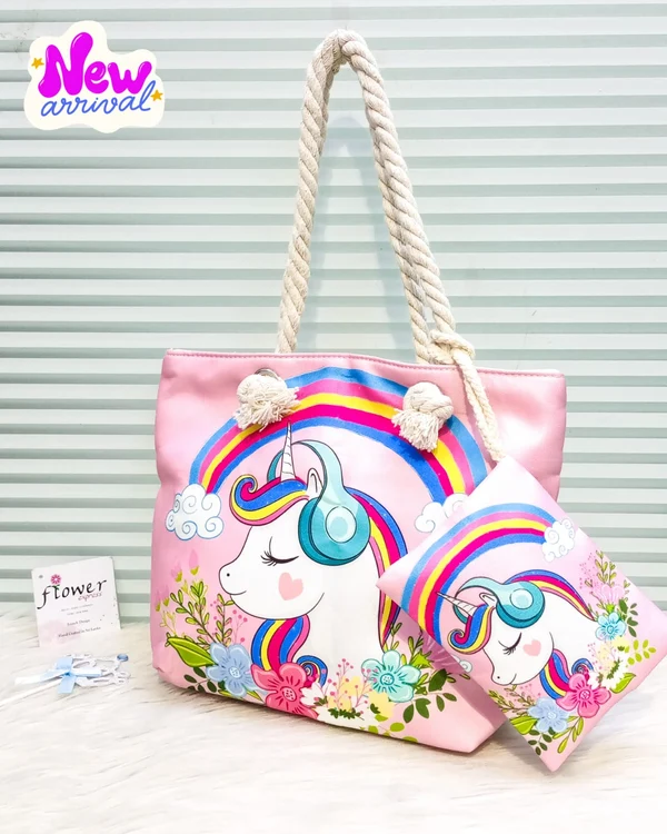 Unicorn Girls Stylish Tote Bag Cute Medium Tote Bag view 5