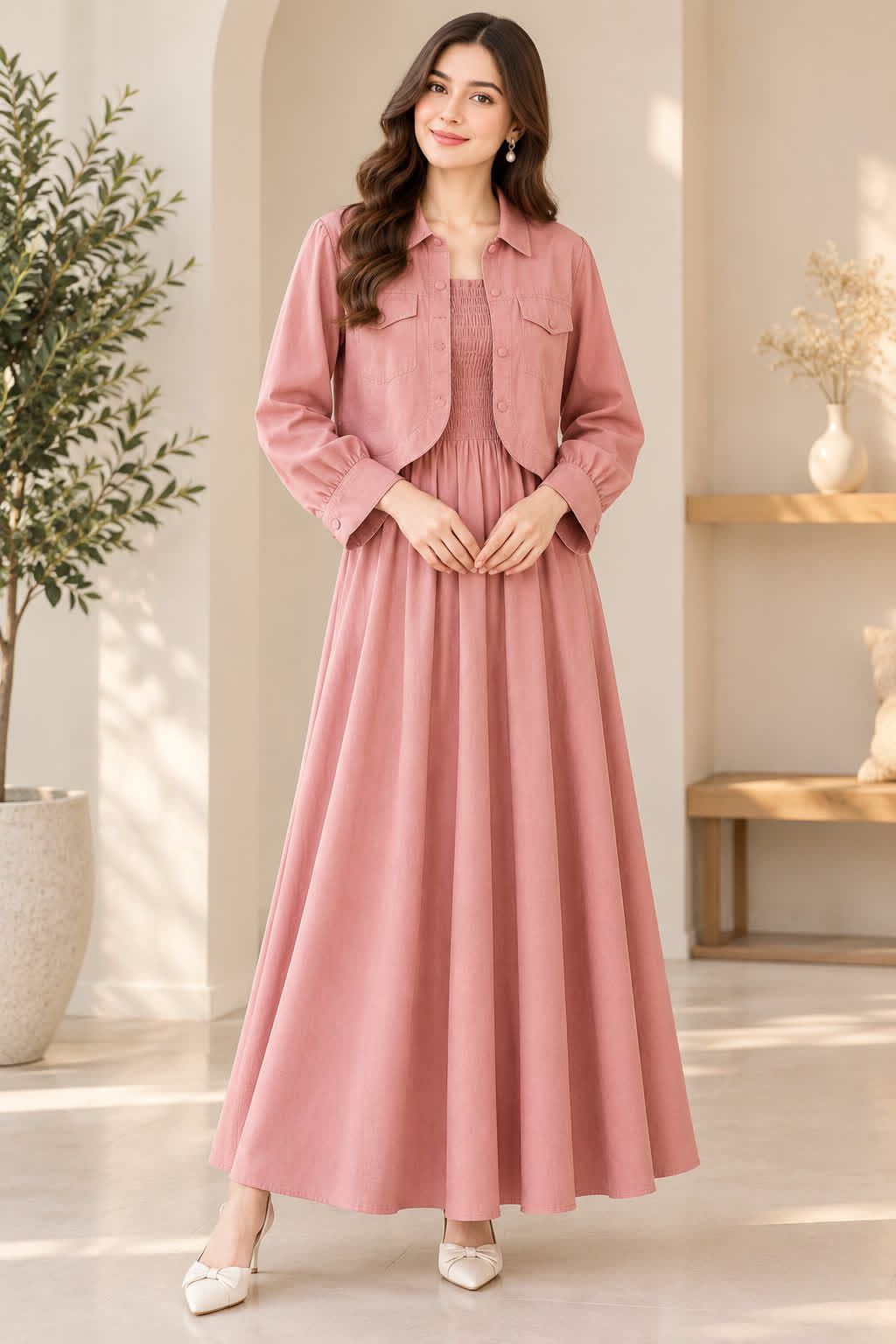 Elegant Co-ord Dress and Jacket Set - Buy Online in Pakistan at Zenbu Store (Image 8)