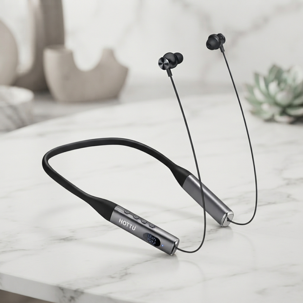HOTTU NB05 Metalix Wireless Neckband – Bluetooth 5.3, 40H Playtime & Hi-Fi Sound