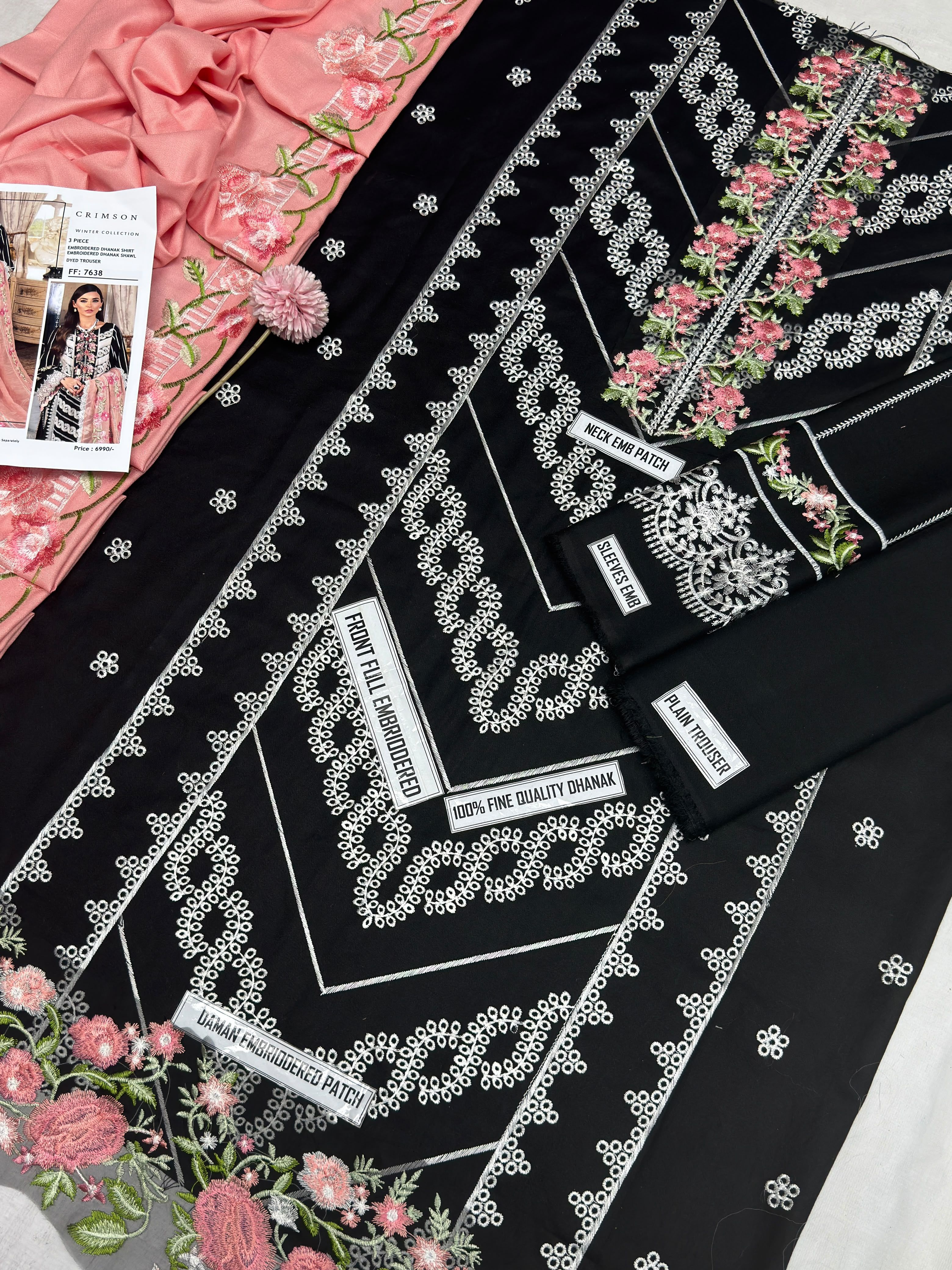 Crimson Premium Dhanak Winter 3-Piece Collection - D-7638 view 4