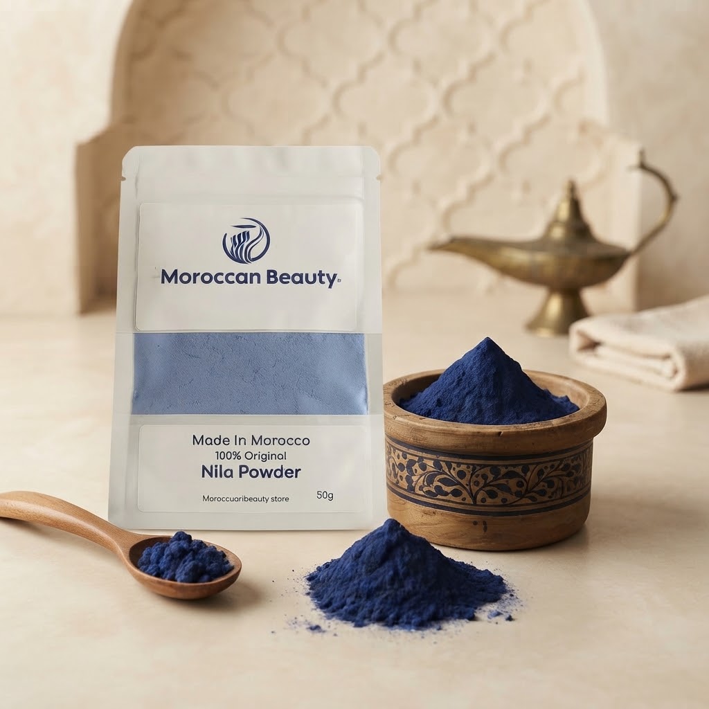 Moroccan Beauty Nila (Blue) – Brightening Skincare & Facial Mask Treatment Powder 50g
