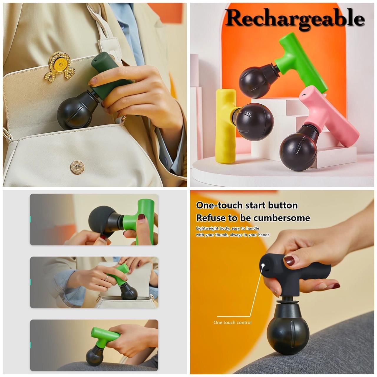 POWER MASSAGER GUN | Portable Mini Deep Tissue Massage Gun | Powerful Muscle & Body Relaxation Massager | Neck, Shoulder, Back & Legs view 2