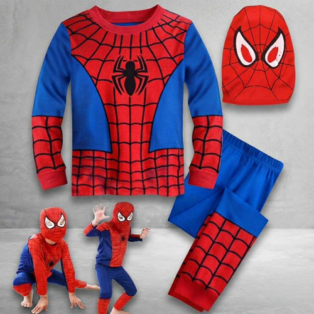 Spiderman Costume For Kids Superhero Fancy Dress Outfit