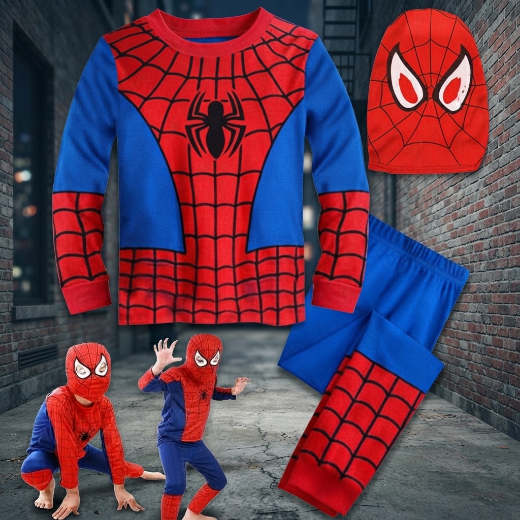 Spiderman Costume For Kids Superhero Fancy Dress Outfit