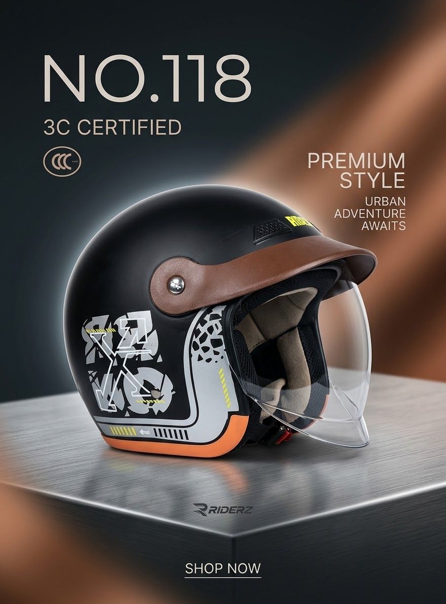 Premium Vintage Motorcycle & Scooty Helmet | 3C Certified Safety